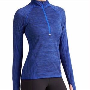 New Athleta Mendoza Half Zip Pullover Space Due Blue eh.